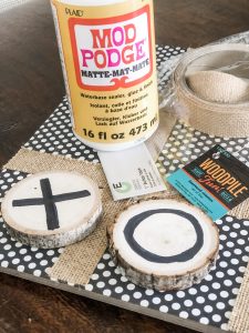 DIY Tic-Tac-Toe game supplies needed
