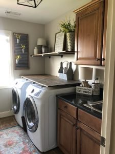 DIY painted cabinets in the laundry room- before pics