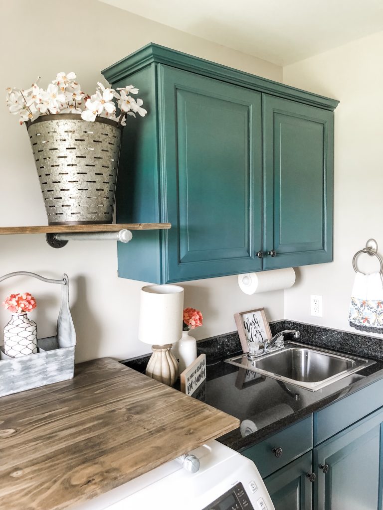 DIY painted cabinets in the laundry room! - Wilshire Collections