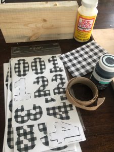 DIY zip code sign, supplies needed