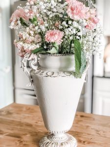 Fresh flower tips for your home, grocery store flowers in a cute painted vase