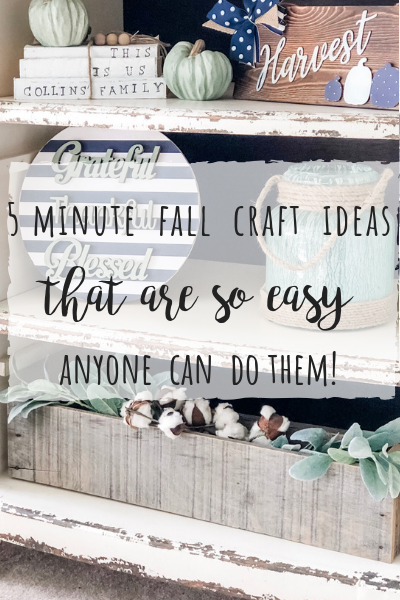 5 minute fall craft ideas! These two projects are so easy and so cute!