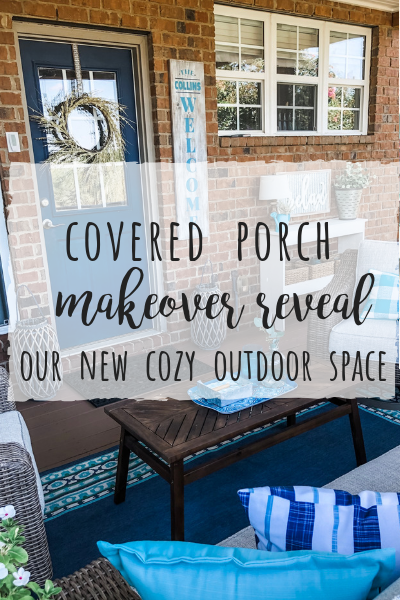 Covered porch makeover reveal, our new cozy outdoor space