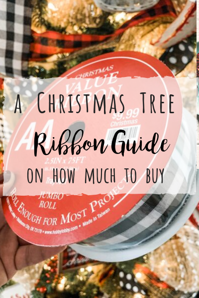 Christmas Tree Ribbon Guide for quick reference on how much to buy
