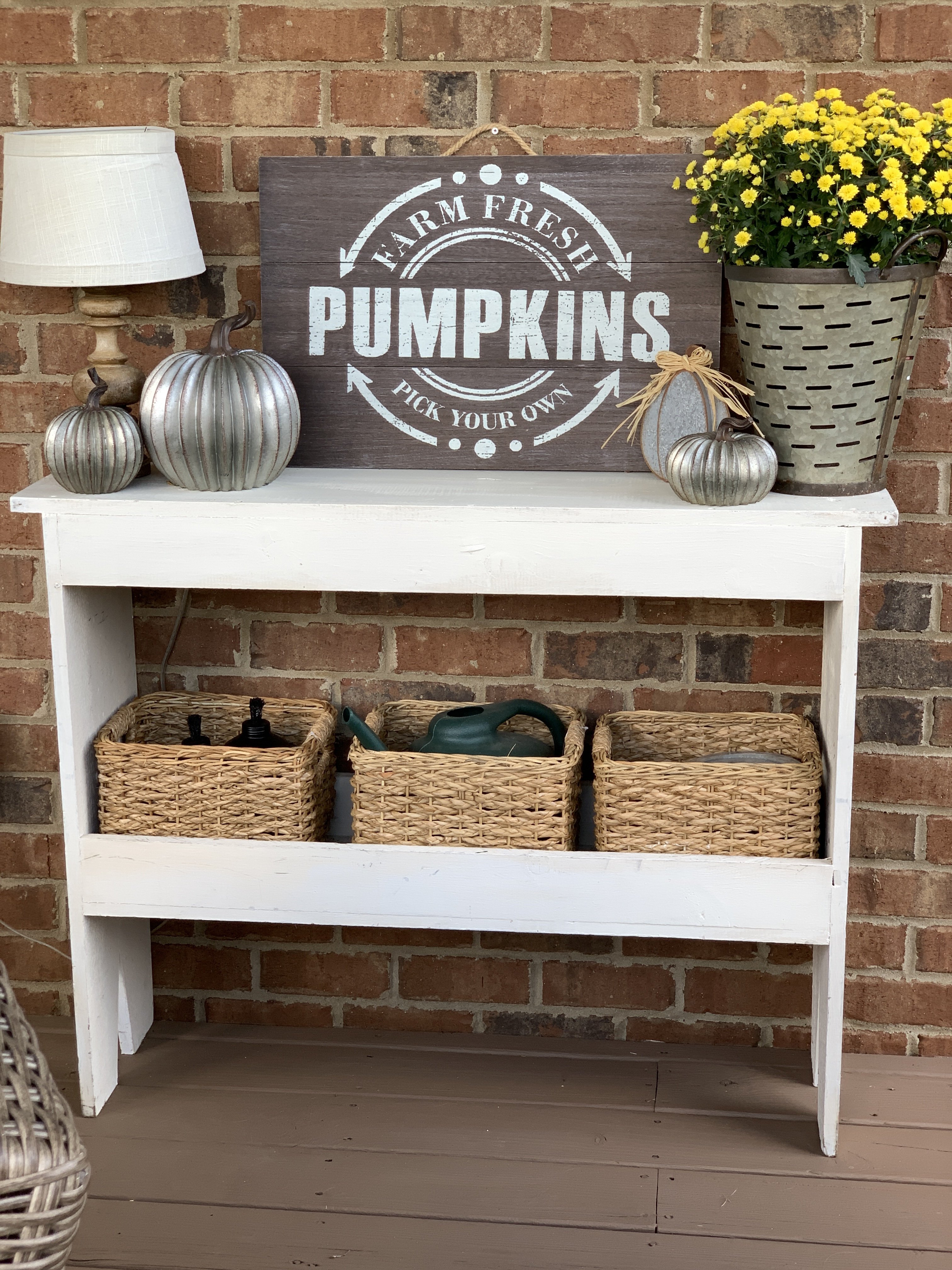 Fall porch decorating ideas with my Old Time Pottery finds! 