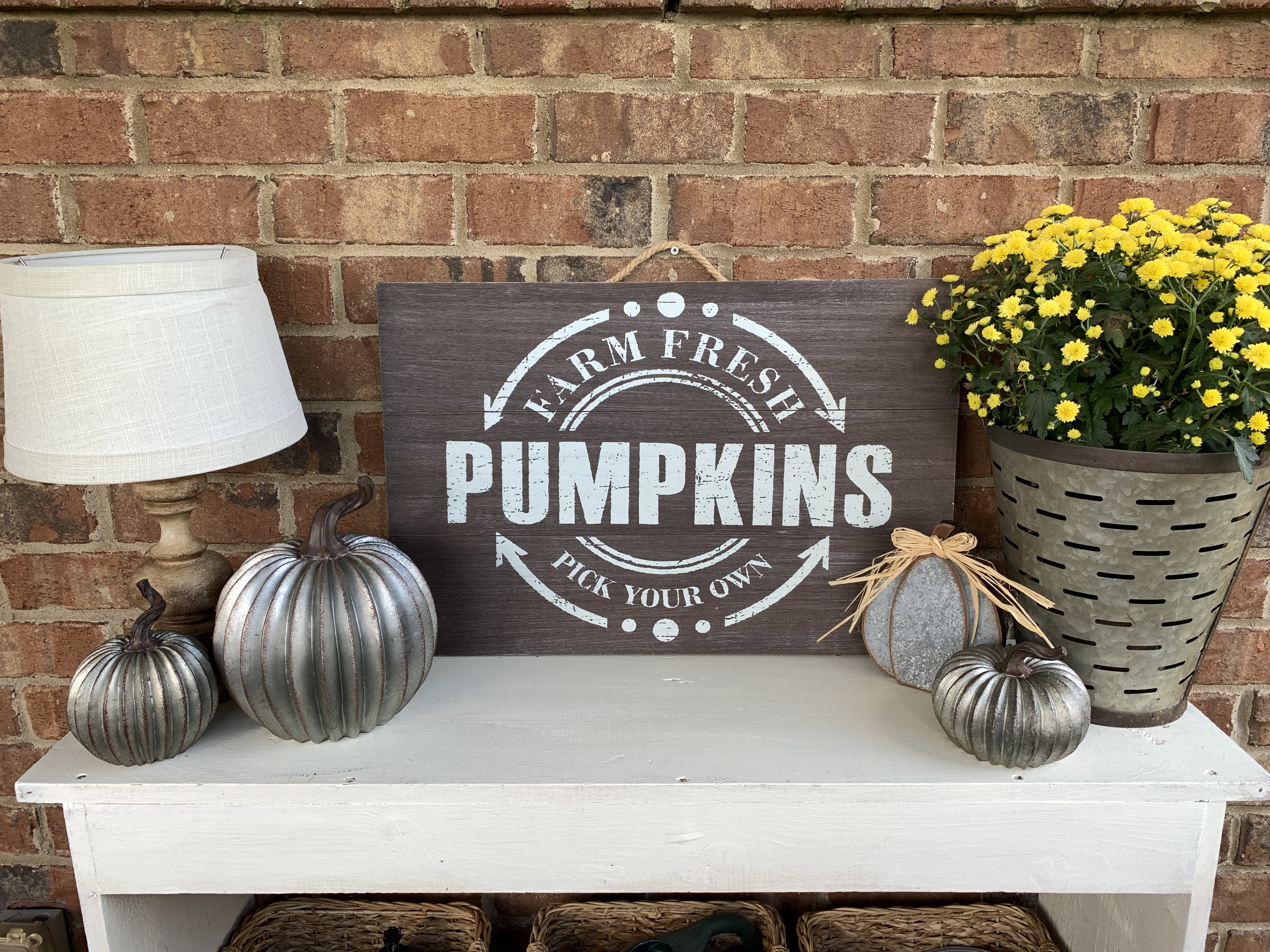 Fall porch decorating ideas with my Old Time Pottery finds! 