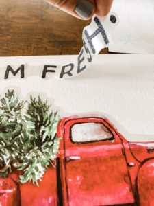 5 minute Christmas craft- Red truck sign!