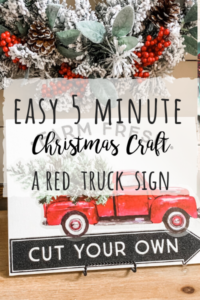 5 minute Christmas craft- easy red truck sign!