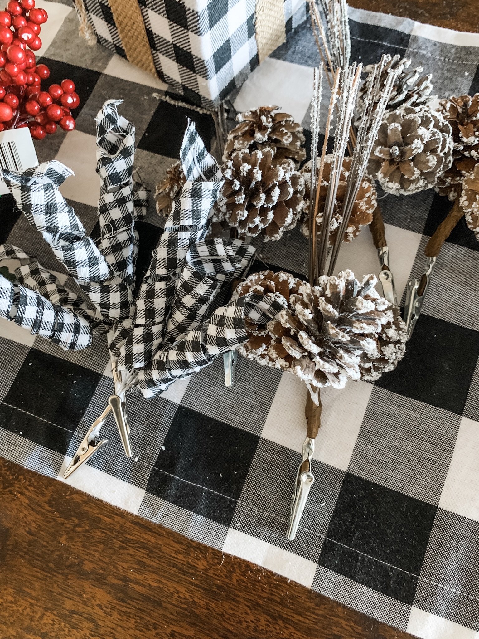 Christmas centerpiece idea using a dough bowl for a festive look! 