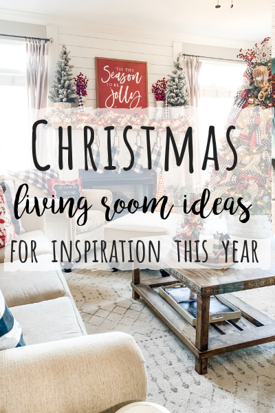 Christmas living room inspiration with buffalo check, black, white and red as the theme!