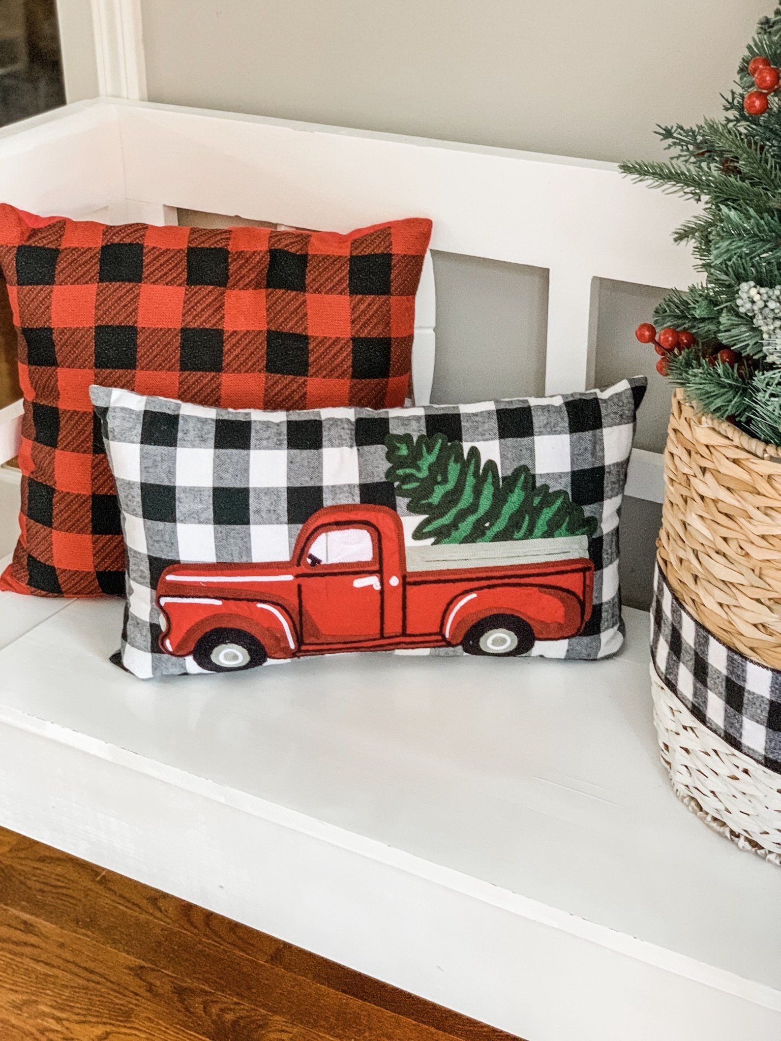 Christmas sales truck pillows
