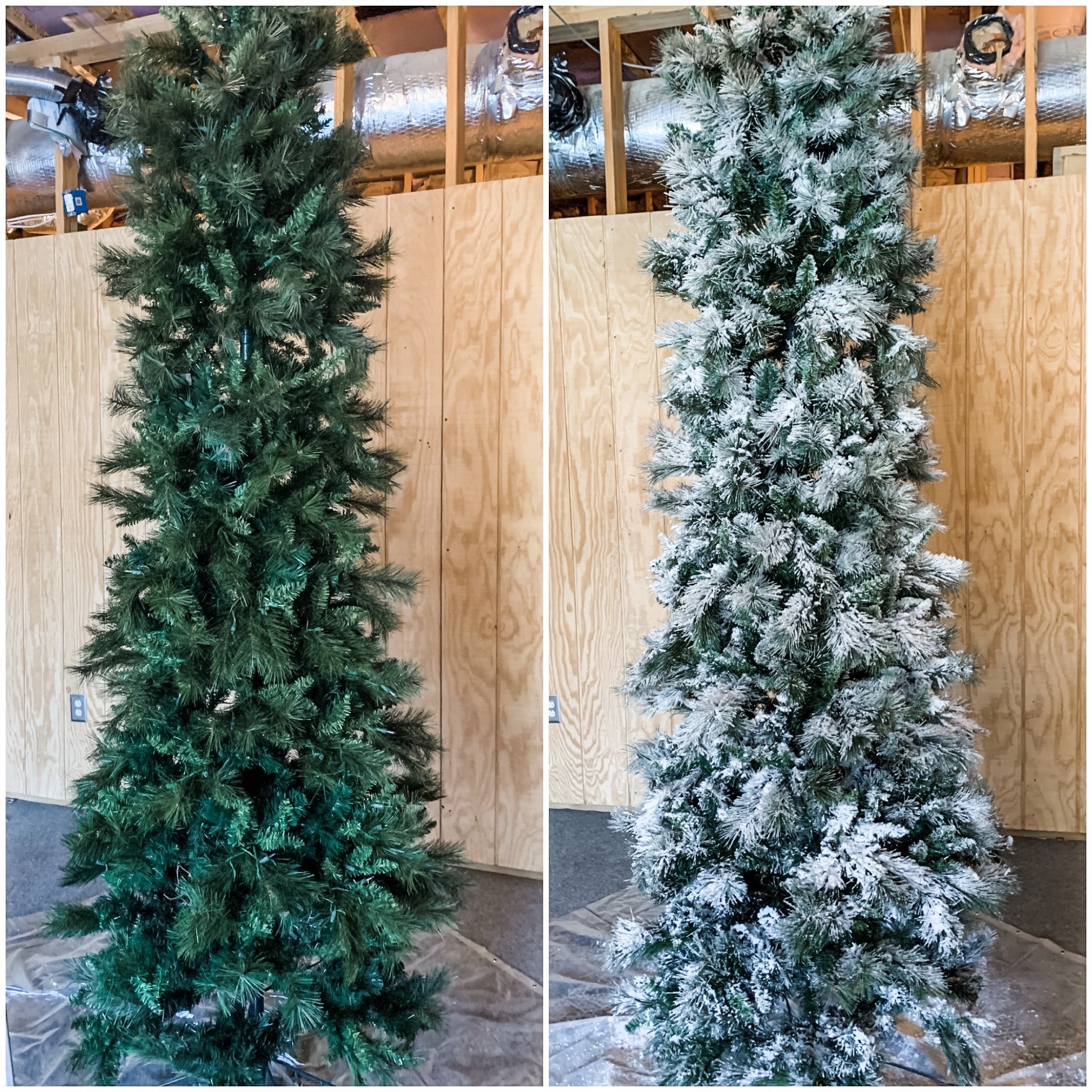 DIY flocked Christmas tree instructions, a step by step guide!