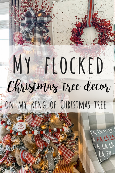 Flocked Christmas tree decor- my King of Christmas Tree!