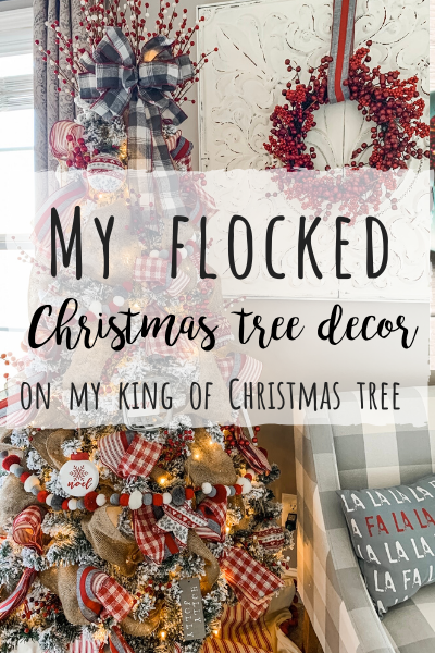 My flocked Christmas Tree decor on my King of Christmas Tree! 