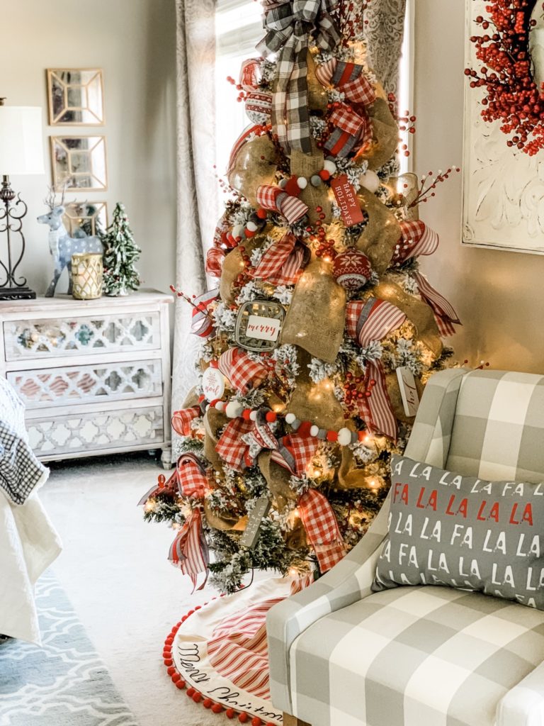 Flocked Christmas Tree decor- my King of Christmas Tree! | Wilshire ...