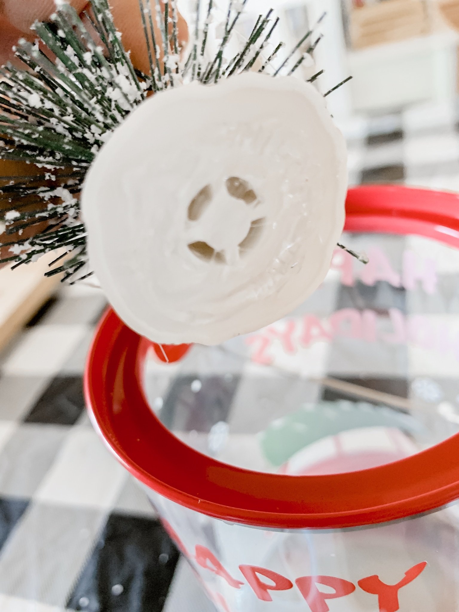 5 minute Christmas craft DIY snow globe Wilshire Collections