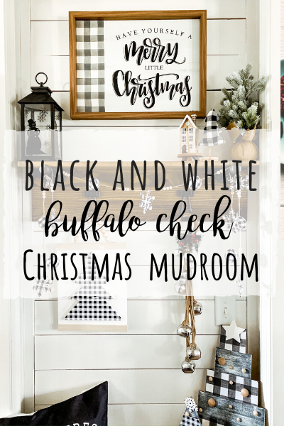 Buffalo check Christmas mudroom