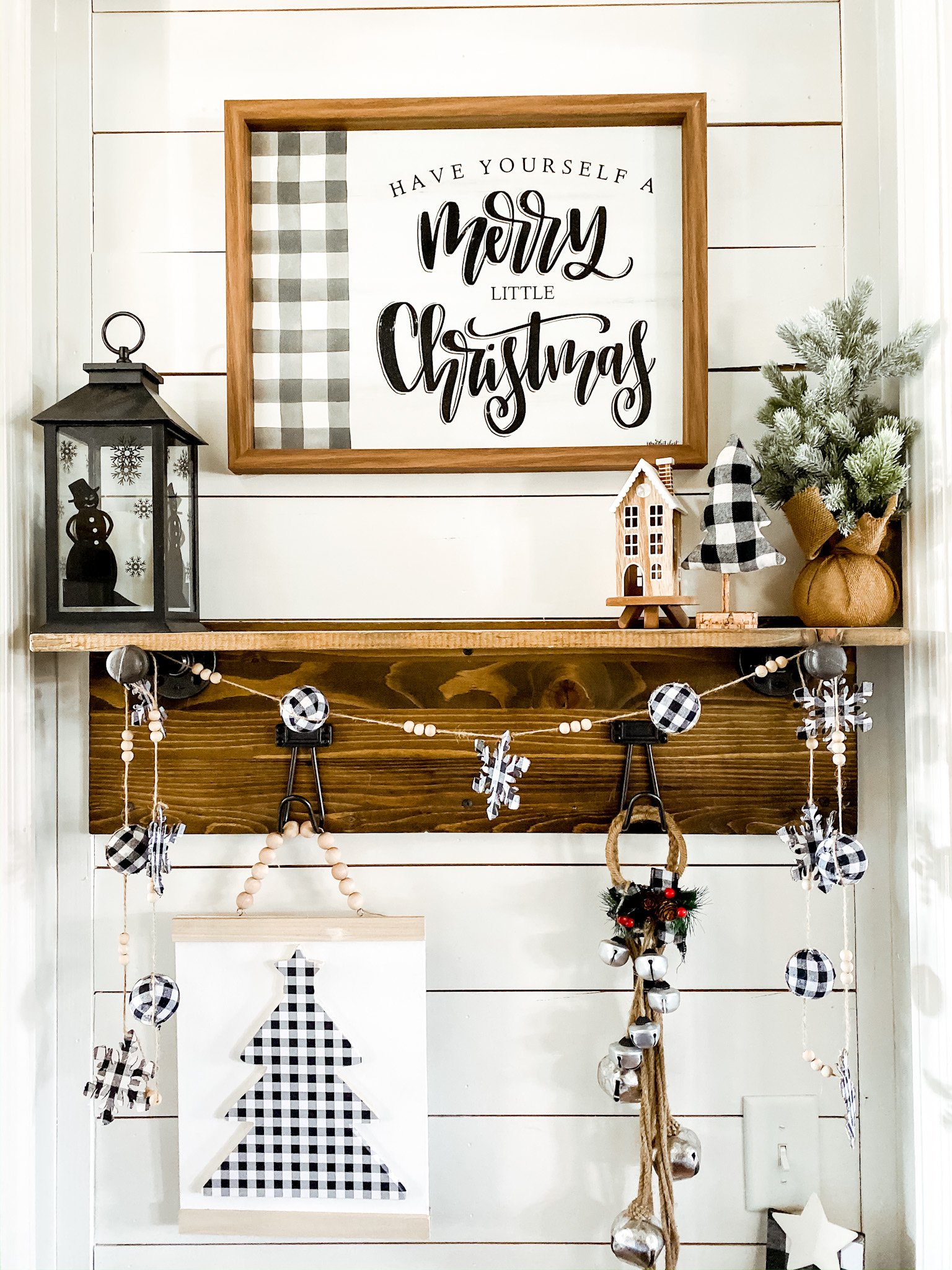 Buffalo check Christmas mudroom