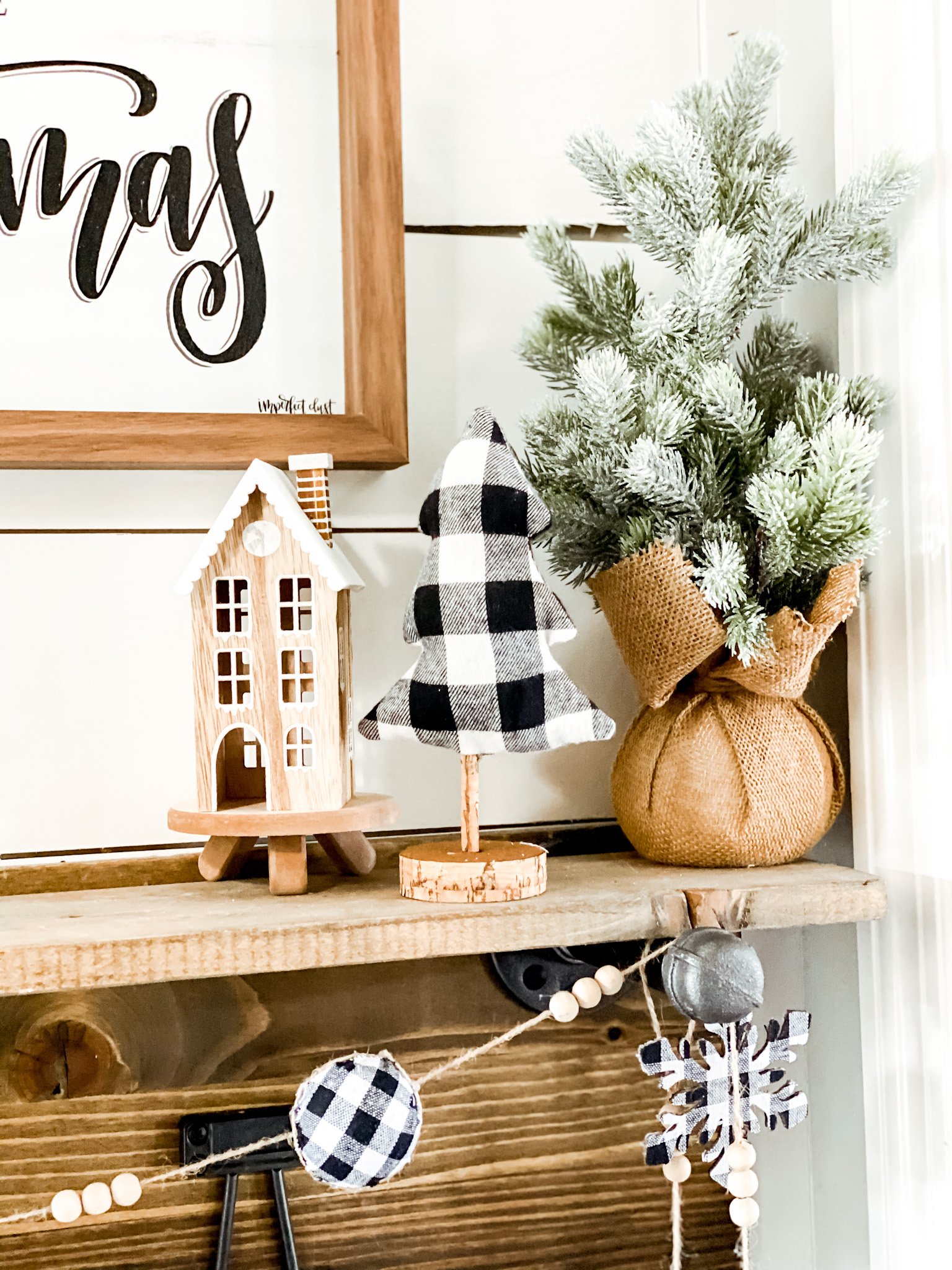 Buffalo check Christmas mudroom