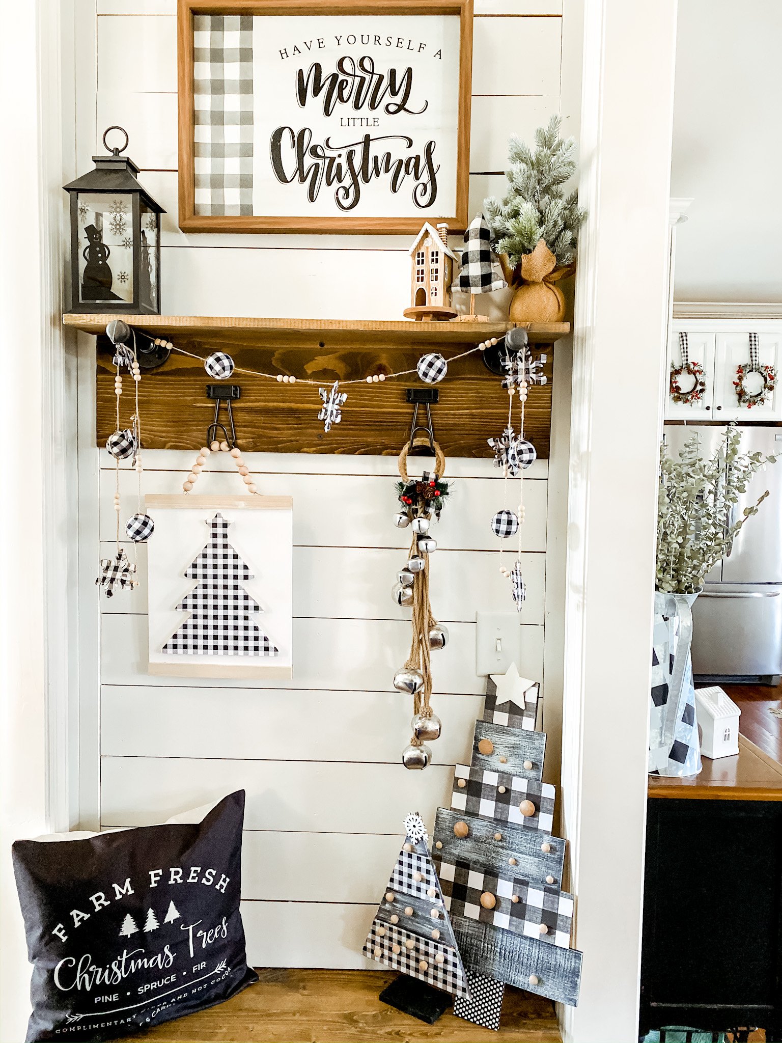 Buffalo check Christmas mudroom