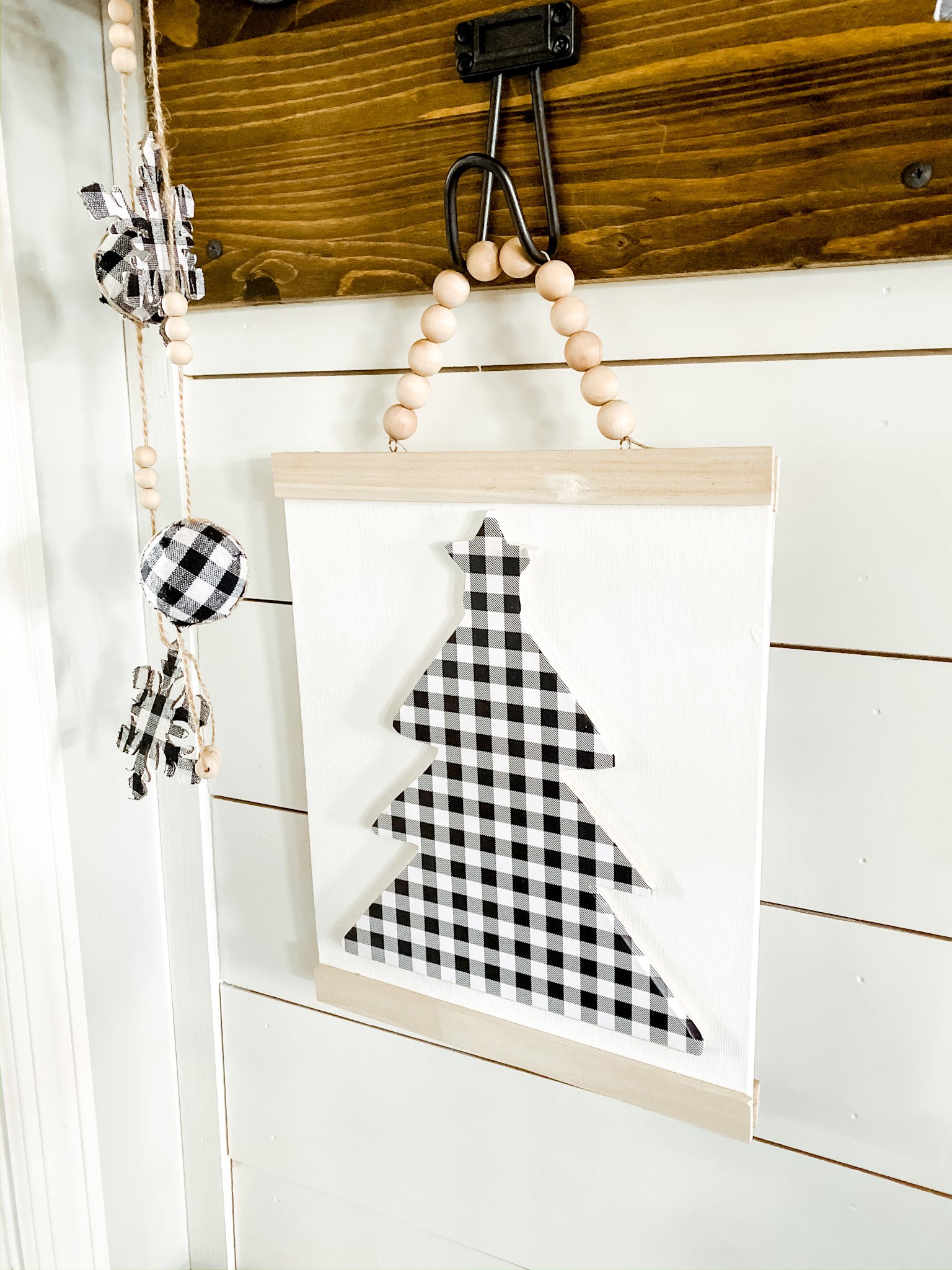 Buffalo check Christmas mudroom