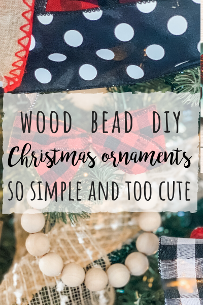 Wood Bead DIY Christmas ornaments! So easy and TOO cute!