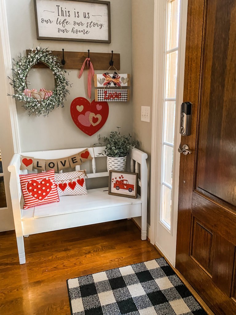 Valentine's decorating for under $40 in my entry way! 