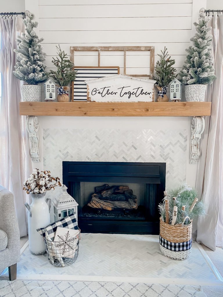 Winter mantel ideas for a cozy and neutral look!