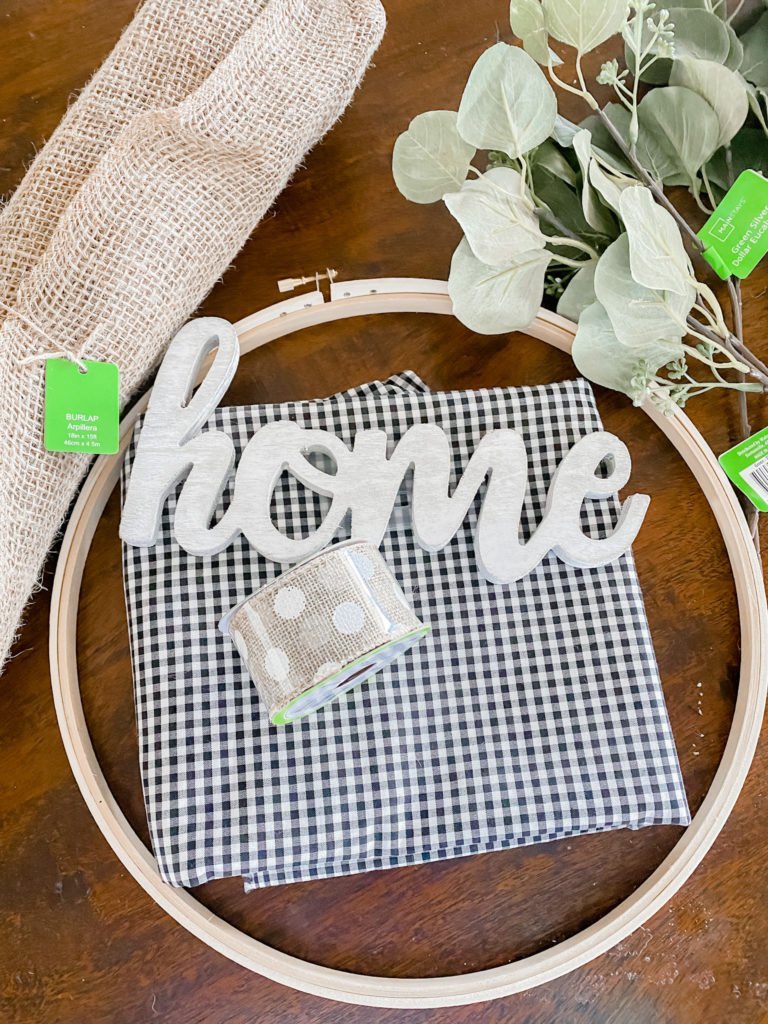 DIY embroidery hoop farmhouse wreath