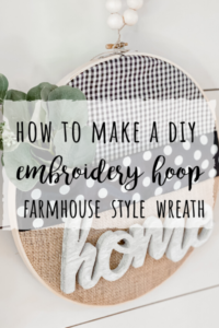 DIY embroidery hoop farmhouse wreath