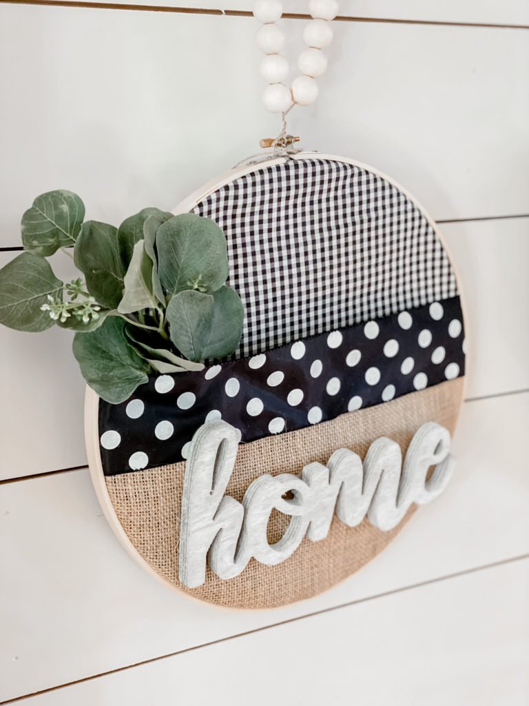 DIY embroidery hoop farmhouse wreath