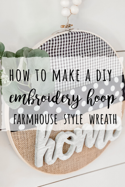 DIY embroidery hoop farmhouse wreath