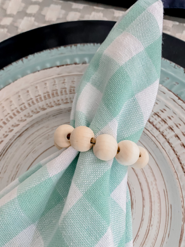 DIY wood bead napkin rings