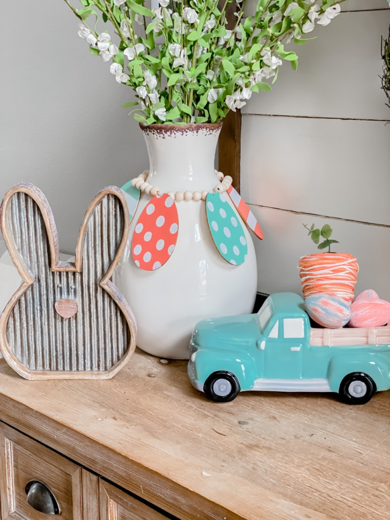 Spring entry way using coral and aqua!