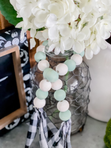 Painted wood bead hack for wood bead garlands