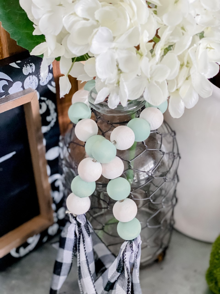 Painted wood bead hack for wood bead garlands