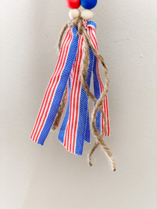 Patriotic wood bead tassel