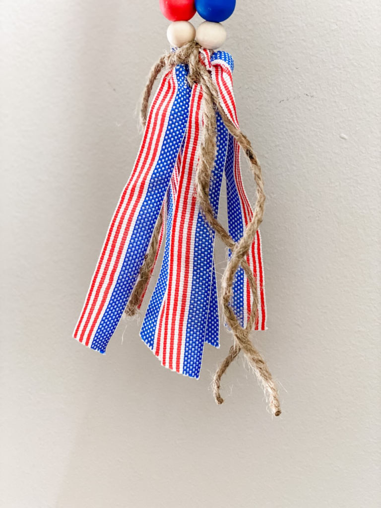 Patriotic wood bead tassel