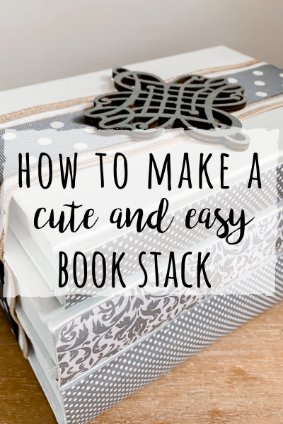 Painted book stack DIY