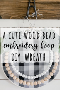 Wood bead Embroidery hoop wreath DIY project