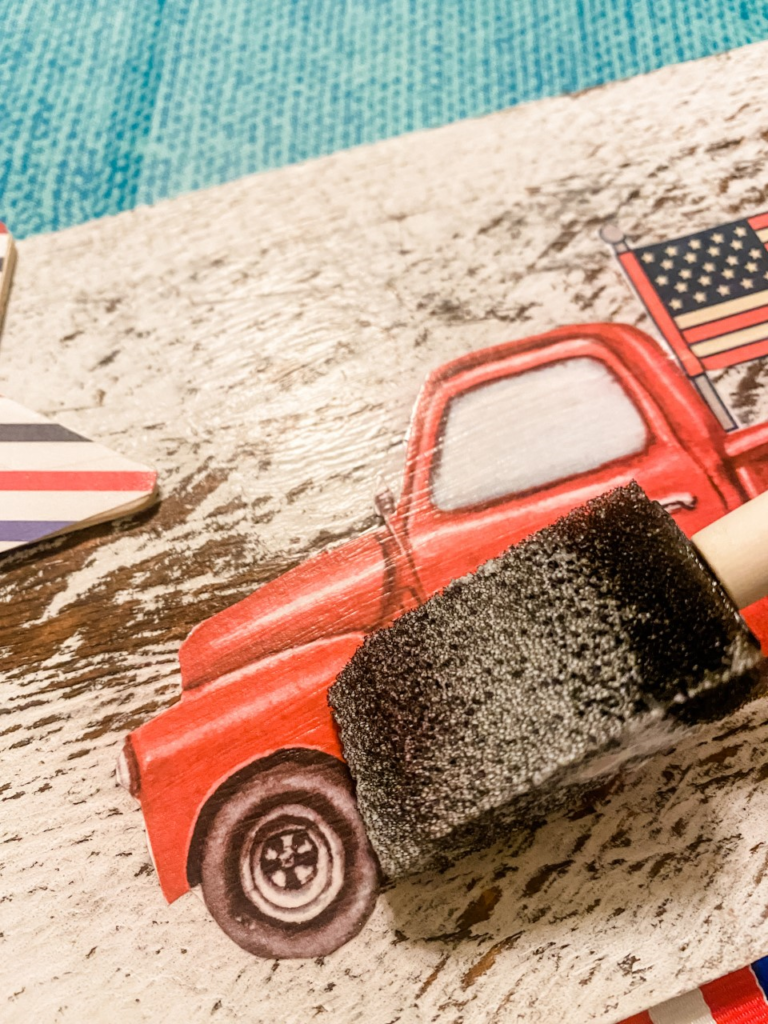 Patriotic red truck DIY