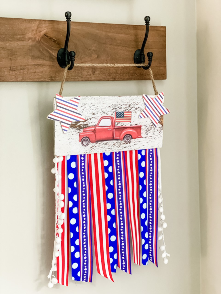 Patriotic red truck DIY