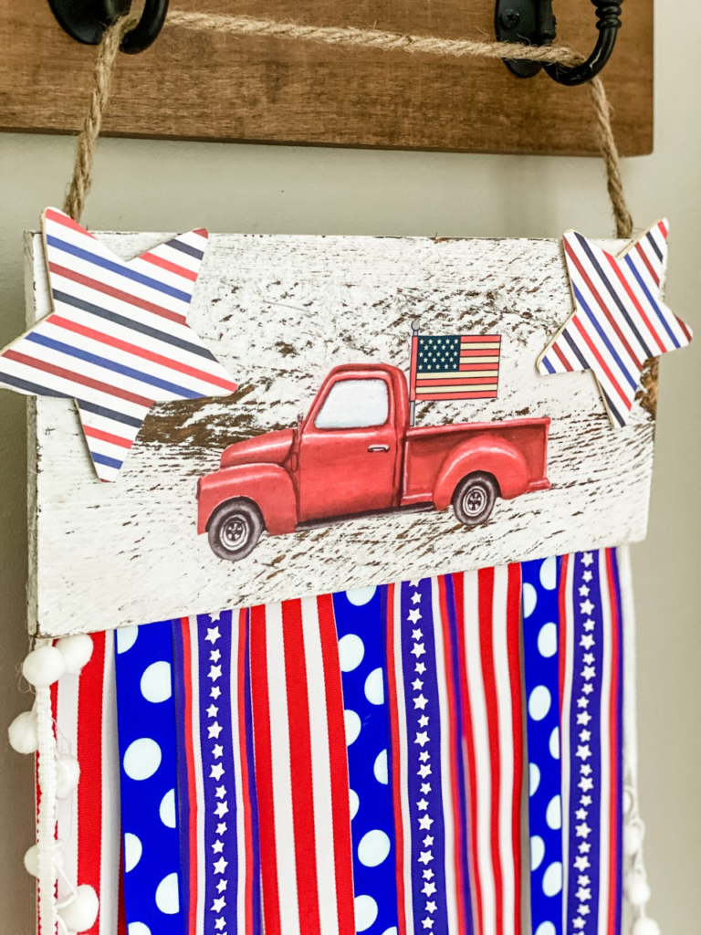 Patriotic red truck DIY