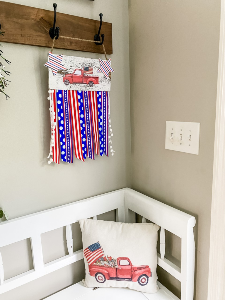 Patriotic red truck DIY