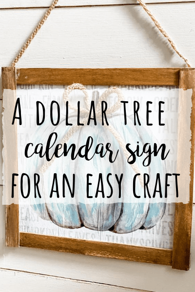 Dollar Tree calendar sign DIY