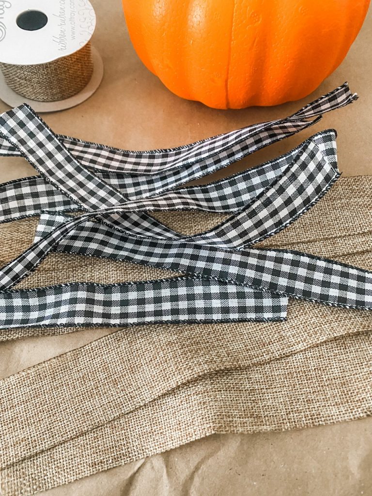 DIY ribbon pumpkin