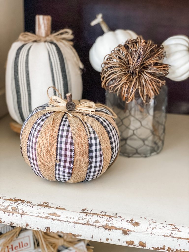 DIY ribbon pumpkin