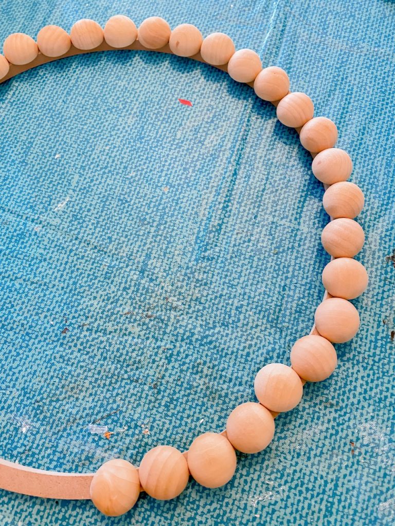 Wood Bead Wreath DIY