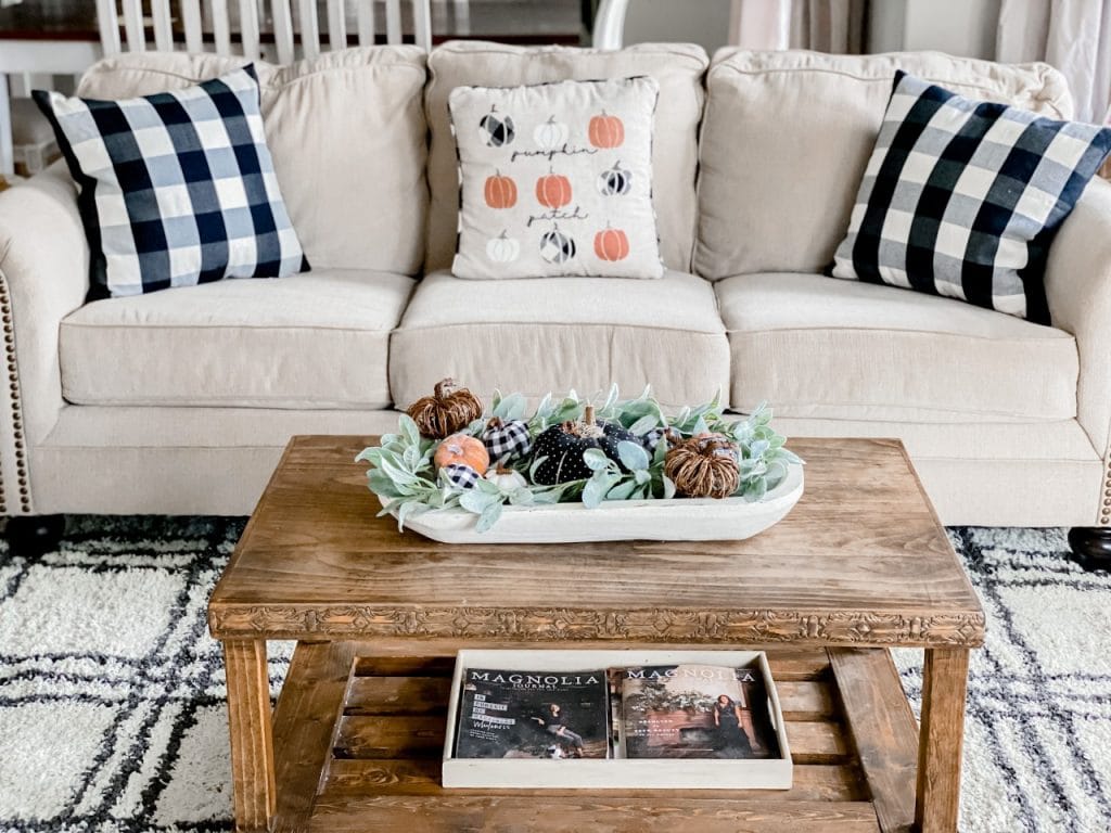 Fall living room with new rug