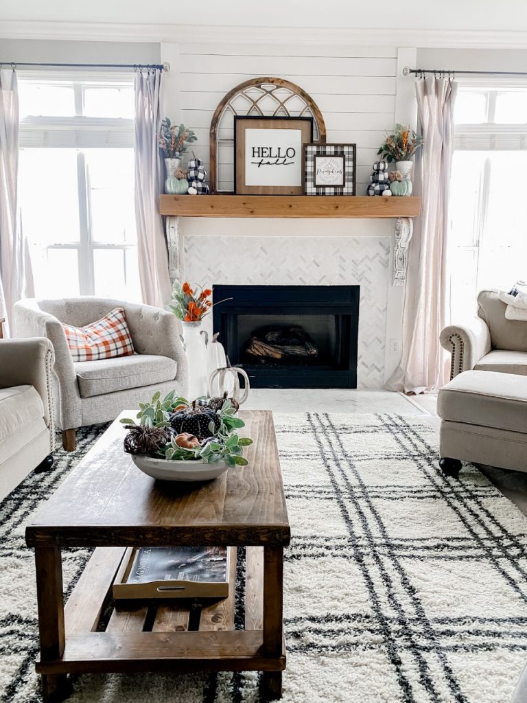 Fall living room with new rug!